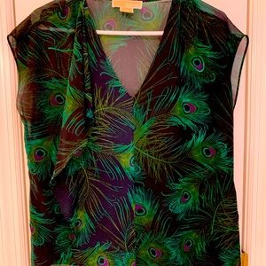 Michael Kors Peacock Blouse Size P/M